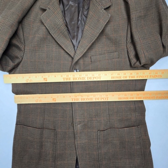 EDDIE BAUER- Sports Coat Mens M Soft Houndstooth Plaid Brown Jacket+ Measurement - Picture 10 of 13